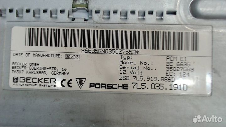 Магнитола Porsche Cayenne, 2003