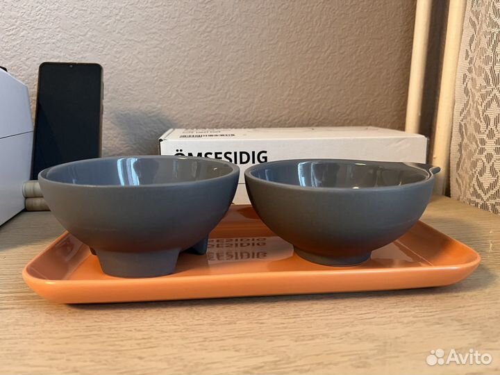 IKEA omsesidig набор поднос и 2 миски
