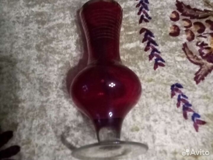 Вазы СССР. Рубиновое,красное,гутное стекло