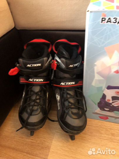 Коньки ледовые раздвижные р33-36