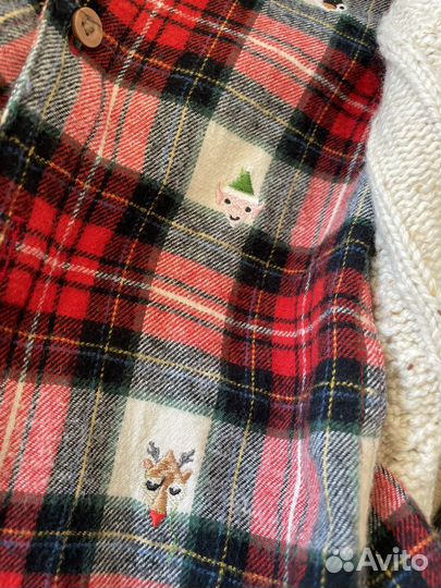 Новогодний комплект рубашка и кардиган Next