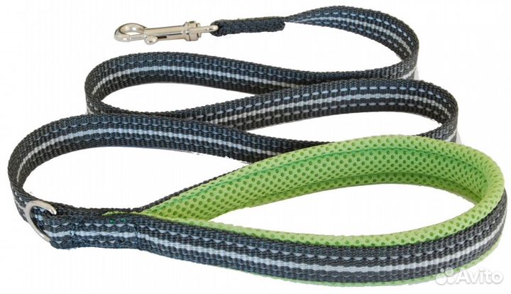 Cortina мягкий светоотражающий поводок, зеленый