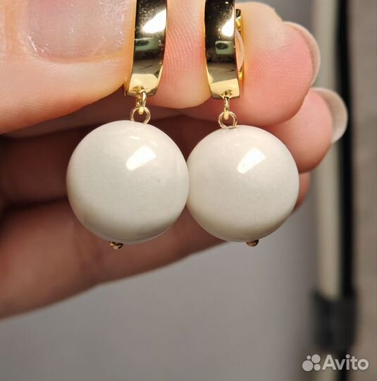 Серьги с натуральным камнем