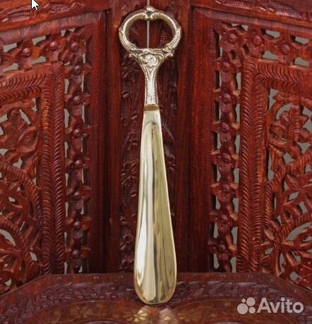 Ложка для обуви латунь 25х5х1см Индия