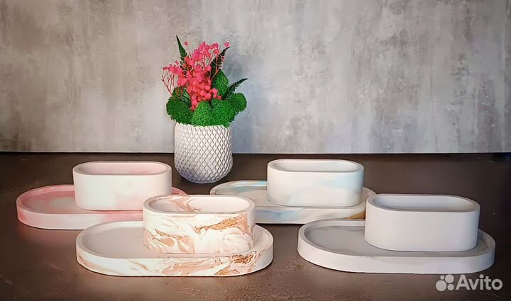 Гипсовые плошки,подсвечники, подносы