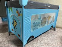 Кровать манеж babyton blue bus