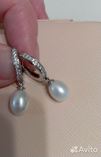 Серебряные серьги с жемчугом