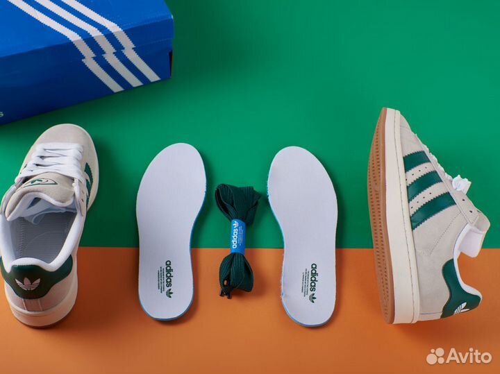 Adidas Campus 00s Crystal White Dark Green