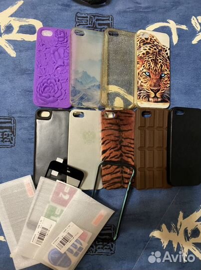 Чехлы для iPhone 5s, 6, защитные стёкла