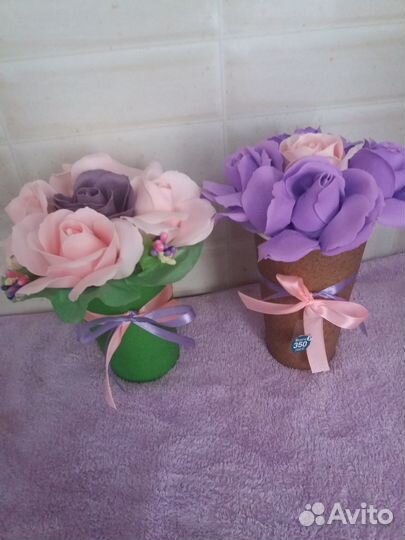 Букеты из мыльных роз