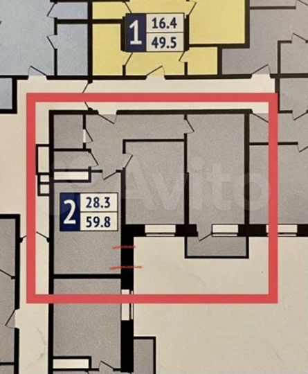 2-к. квартира, 57,8 м², 6/9 эт.