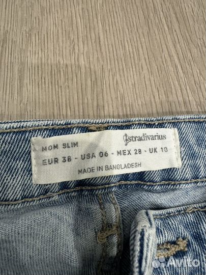 Джинсы stradivarius mom slim eur 38