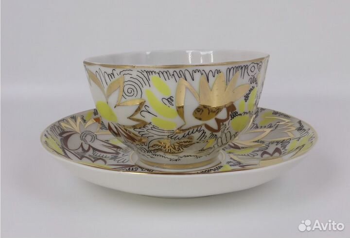 Чайная пара Золотые ромашки лфз СССР