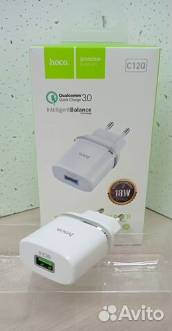 Зарядное устройство Hoco C12Q QC3.0 1 USB 3A белое