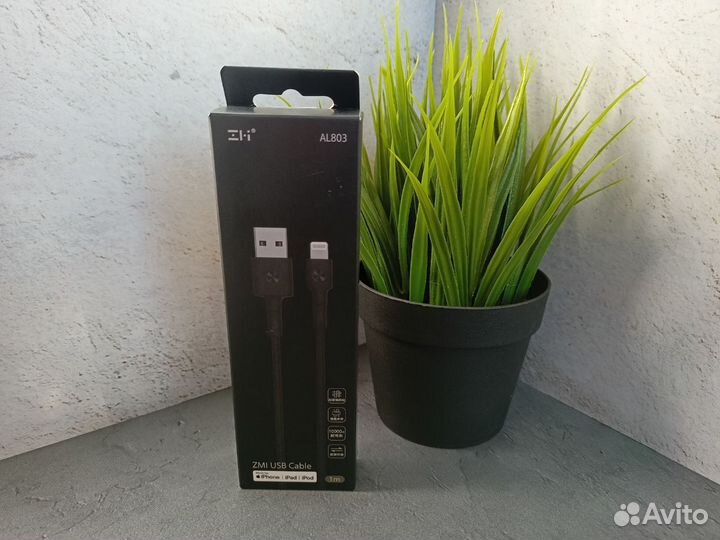 Кабель ZMI Magnet USB Lightning Apple Cable 1m Чер