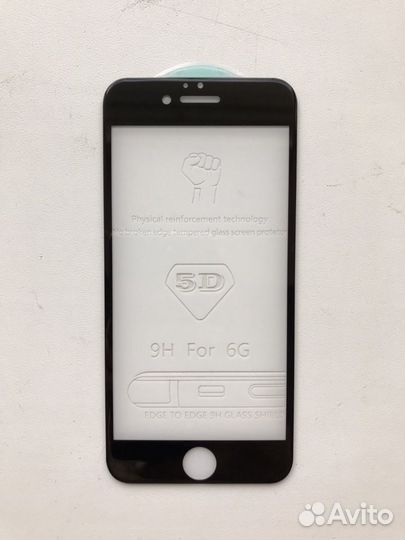 Защитное стекло на айфон 6, 6s Чёрное