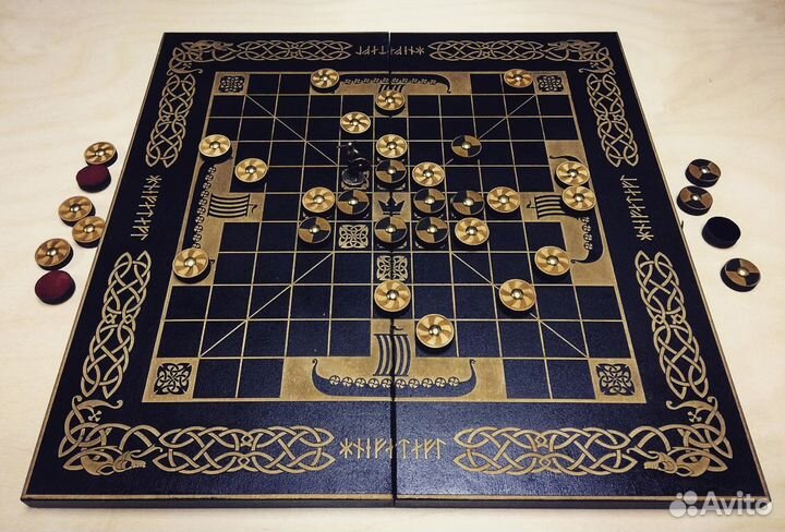 2в1 Нарды и Шахматы викингов Хнефатафл (Тавлеи) по