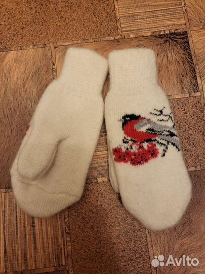 Новые Варежки женские овечья шерсть