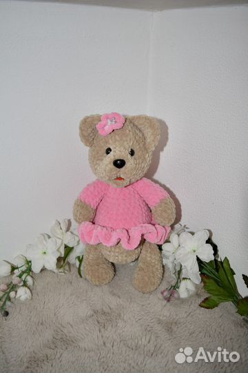 Вязанный плюшевый мишка