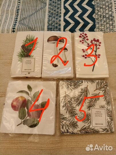 Салфетки бумажные Икеа и H&M