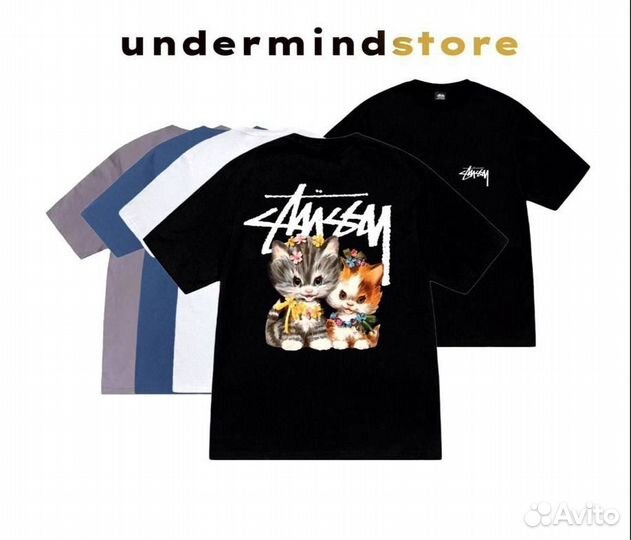 Футболка stussy logo kittens tee SS23