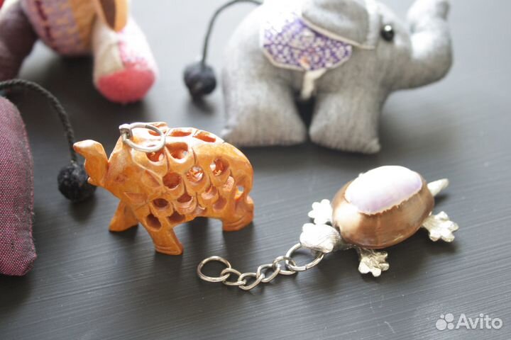 Брелок для ключей слон и черепаха, сувенир Таиланд