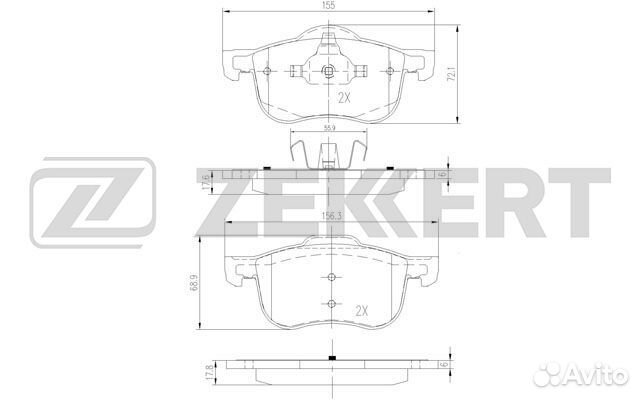 Колодки тормозные передние S60/S80/V70/XC70/XC90