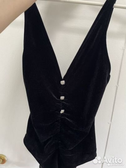 Боди женское bershka s бархат велюр