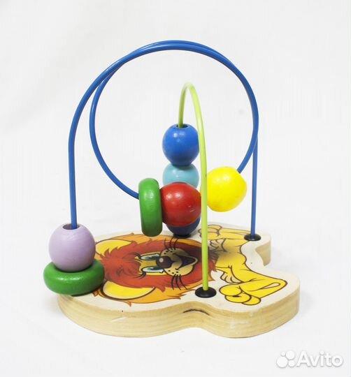 Игрушка детская развивающая Львёнок, дерево, высот