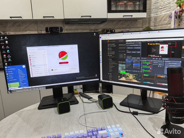 Мощный игровой компьютер с монитором