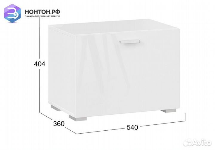 Тумба для обуви Фьюжн белый / белый глянец