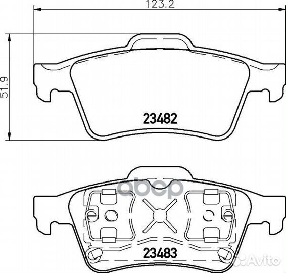 Колодки тормозные дисковые к-т 4 шт. MDB2281 MD