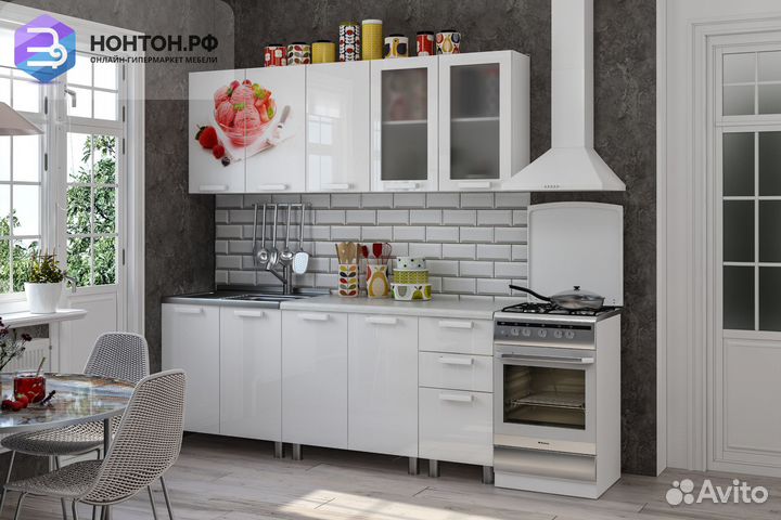 Кухня Айс-крим 2.0 м белый глянец