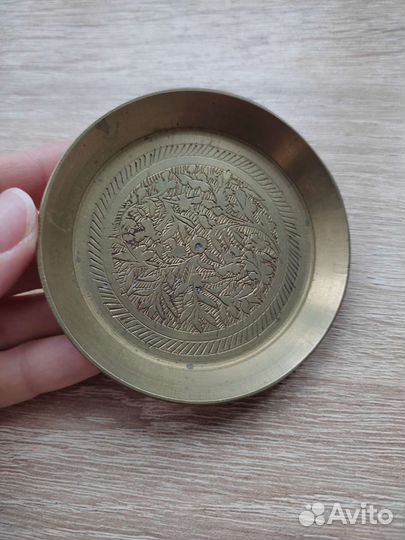 Блюдечко тарелочка металлическая Индия 70е годы