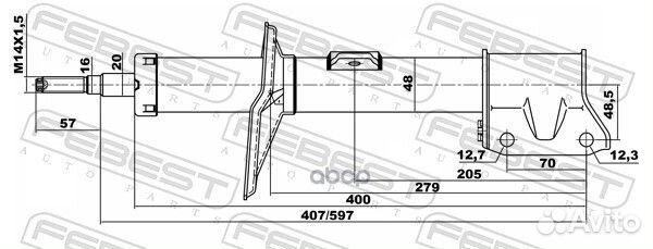 Амортизатор передний renault duster 24661262F