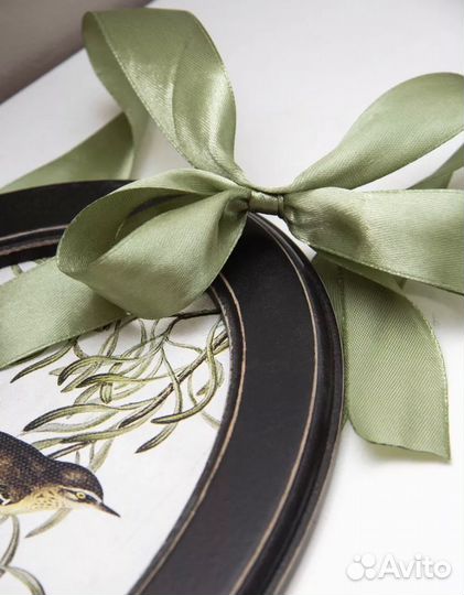 Панно птички винтажный стиль на ленте