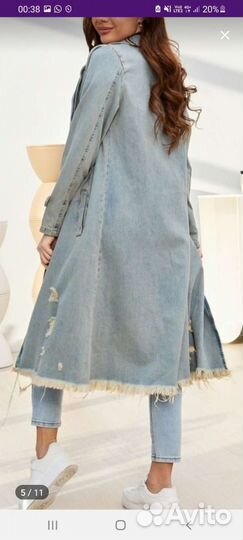 Женское джинсовое пальто