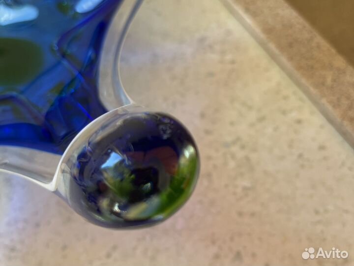 Ваза цветное стекло богемия СССР