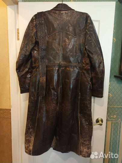 Офицерский кожаный плащ, пальто 30-40 годов