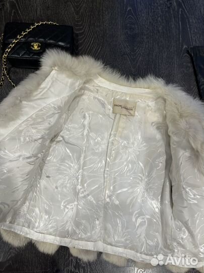 Шуба из песца белая натуральная