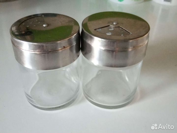 Набор солонка и перечница стеклянные банки