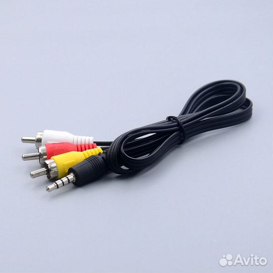Кабель тюльпан 3RCA-3.5mm Jack 1,5m. Новый