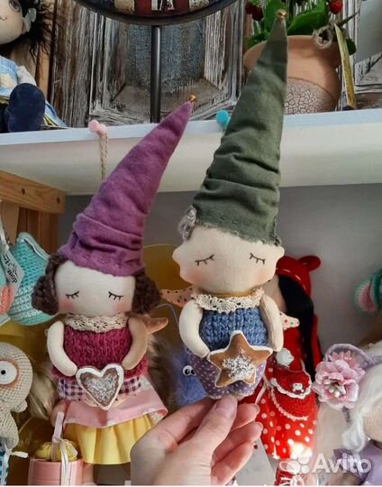 Текстильная интерьерная кукла ручной работы