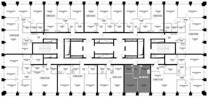1-к. квартира, 43,3 м², 46/55 эт.