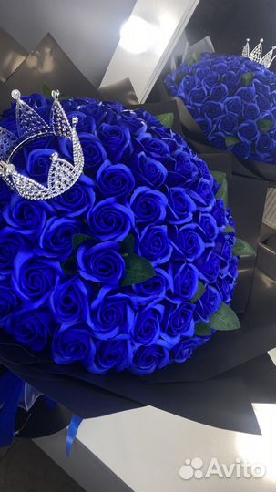 Синие розы 101 и 51 шт с доставкой