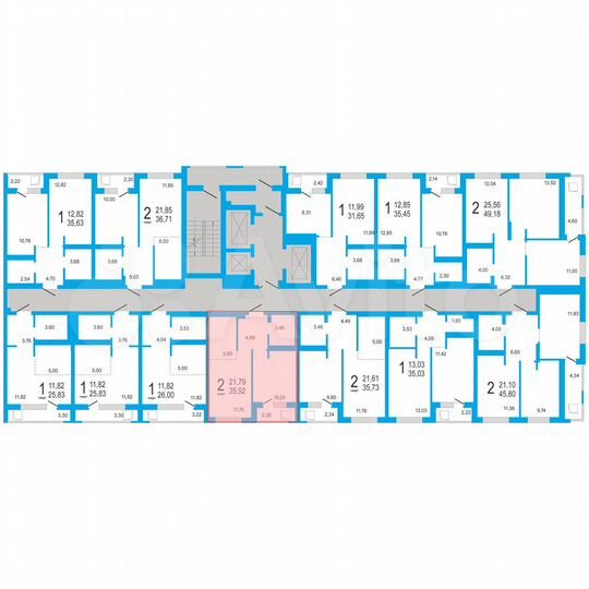 2-к. квартира, 35,9 м², 11/21 эт.