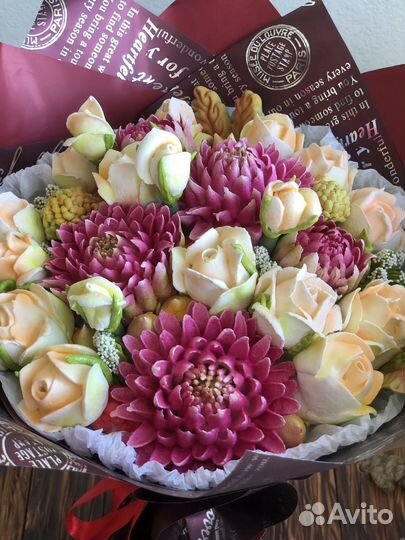 Букет цветов съедобных зефирных