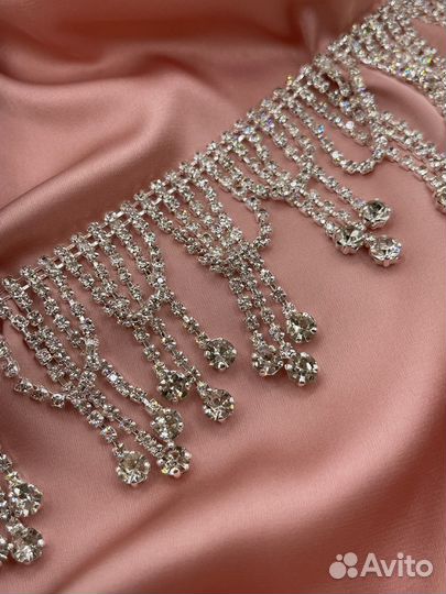 Стразовая тесьма, бахрома разных цветов