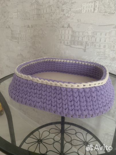 Корзинка из трикотажной пряжи
