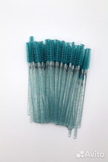 Щеточки для ресниц и бровей, 50шт (синий)